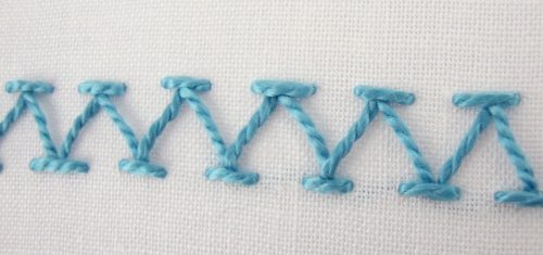 Hand Embroidery Stitches - Chevron Stitch