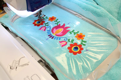 Embroidery with stabilizer