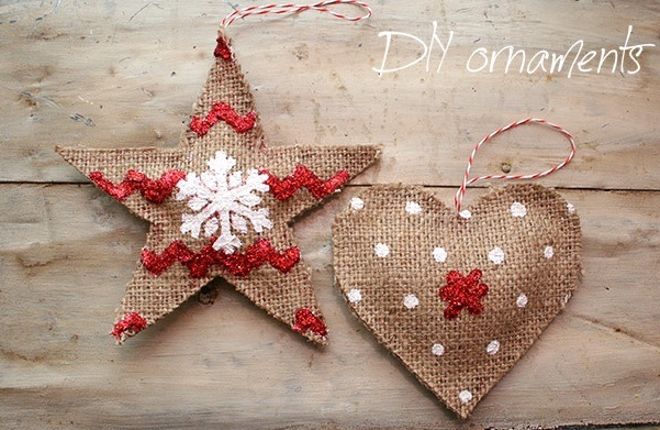 Burlap Decorating Ideas #5: Burlap Christmas Ornaments