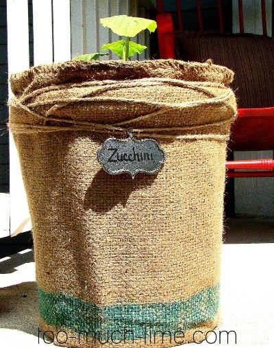 Burlap Decorating Ideas #25: Burlap Flower Pot