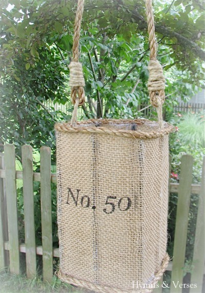 Burlap Decorating Ideas #20: Hurricane Lantern