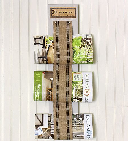 Burlap Decorating Ideas #21: Burlap Magazine Rack